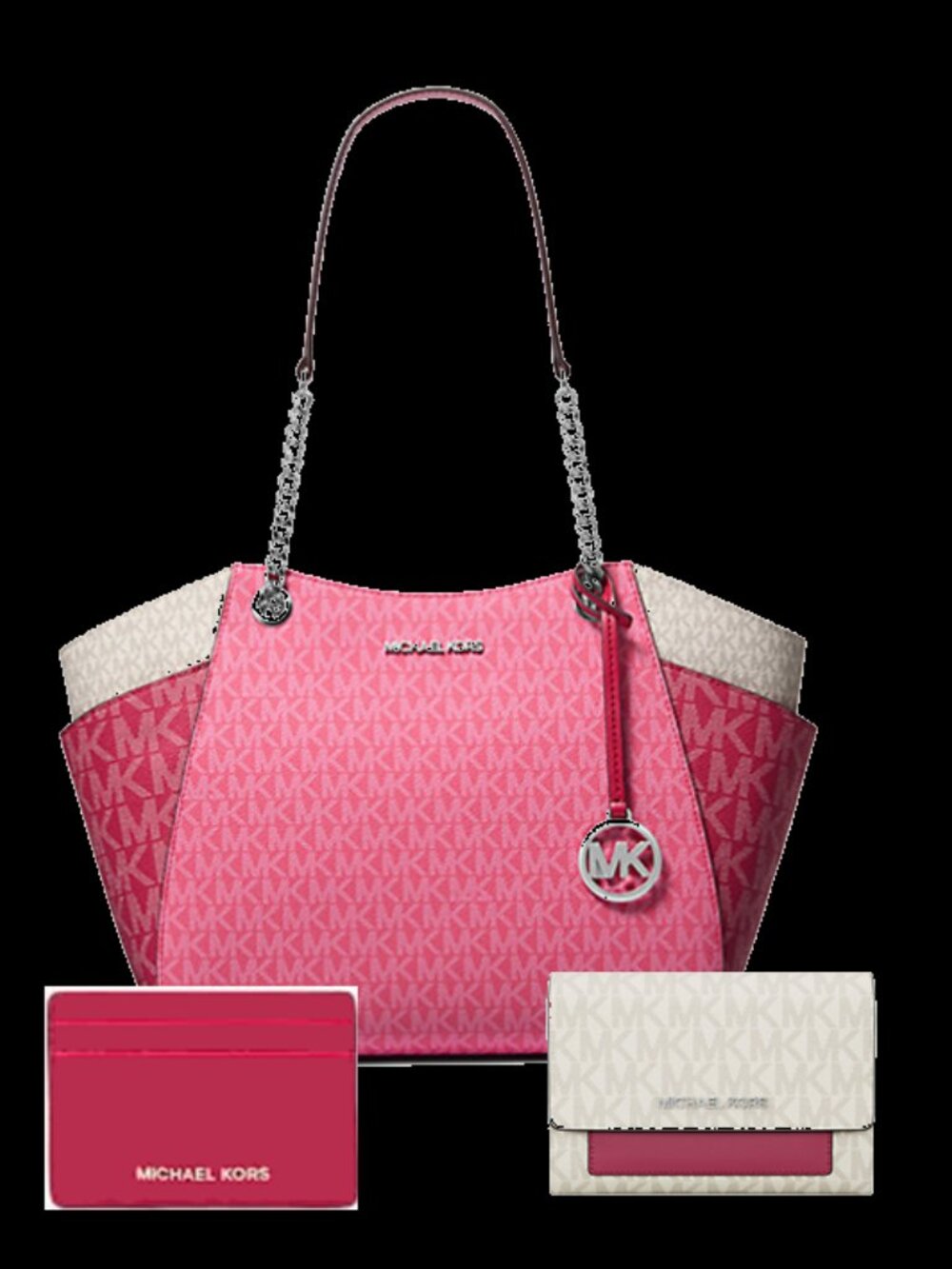 Michael Kors Jet Set Tote + 2-in-1 Wallet Dark Raspberry